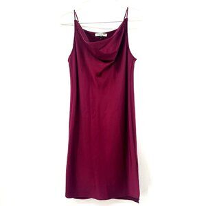 Halston Heritage Magenta Pink Silky Slip Dress Womens XS